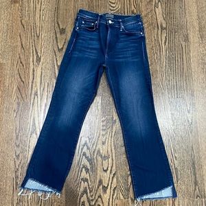 Mother jeans, the insider crop step fray, finish tongue and chic, size 28